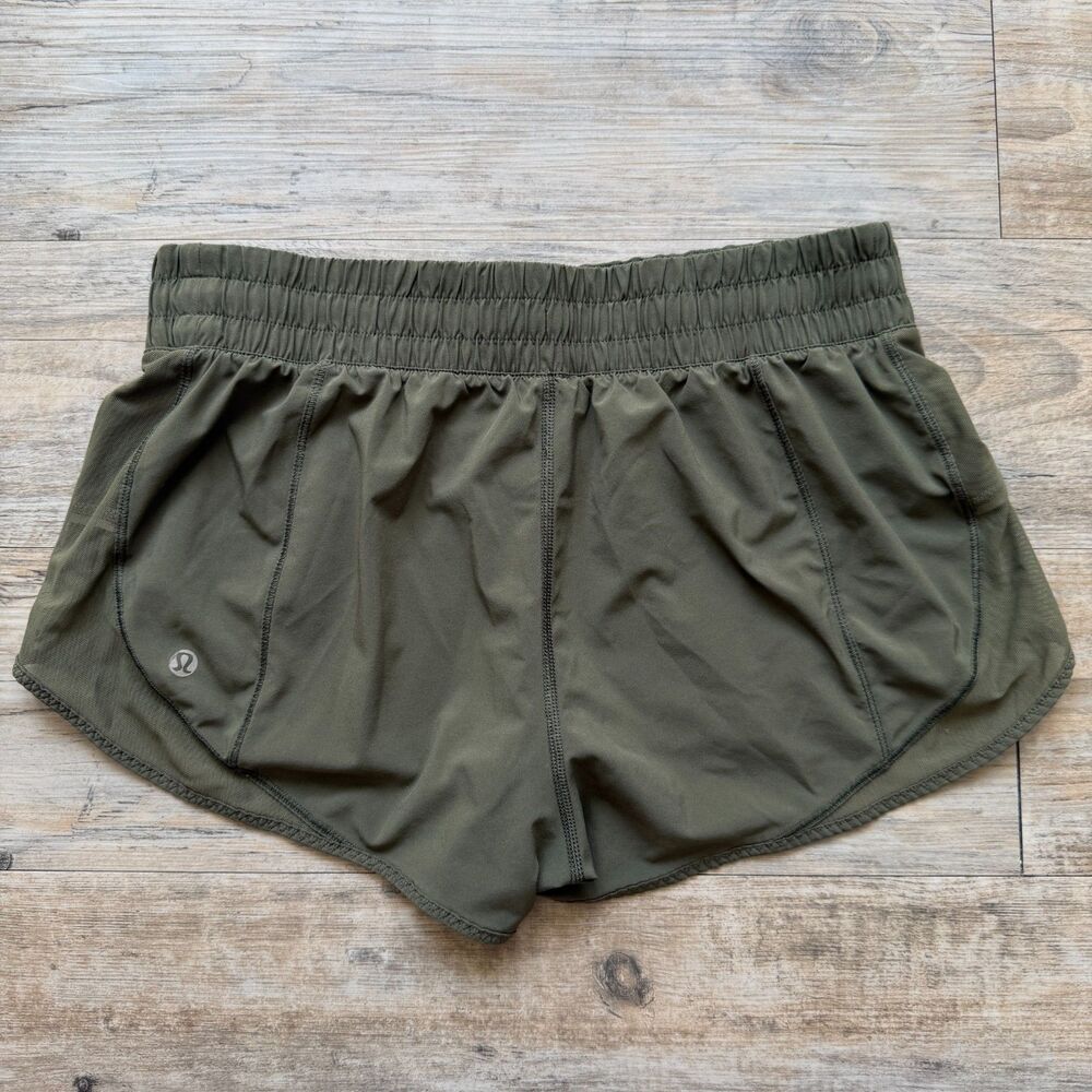 Lululemon Shorts Size 8 Beat The Heat Fatigue Green Low Rise Hotty Hot Style